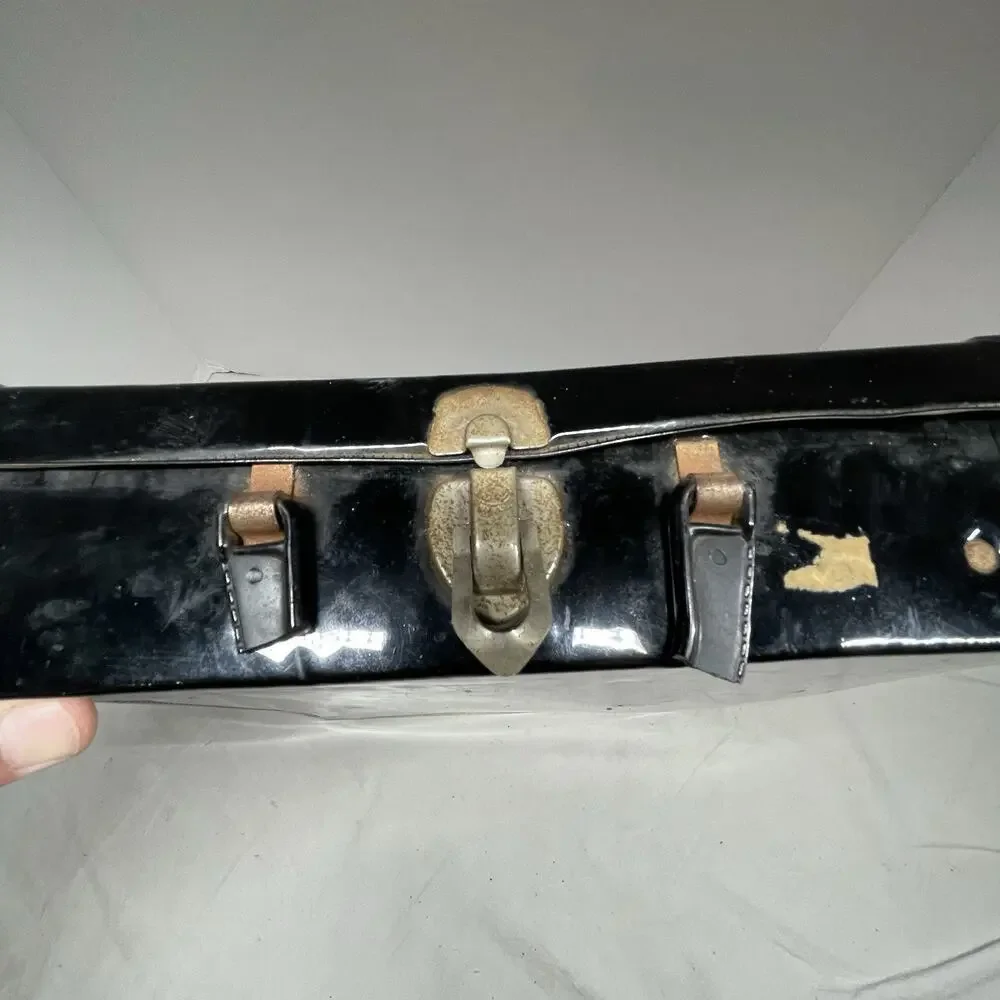 Original Vtg 1962 Barbie Doll Black Vinyl Wardrobe Carry Case Enchanted Evening